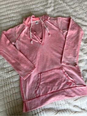 Y2K Roxy Pink Acid Wash Hoodie Size XS